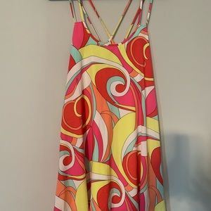 NWT Newbury Kustom Sz Small multi colored strappy a-line dress. So pretty!